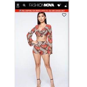 Brand new fashion nova short set size small